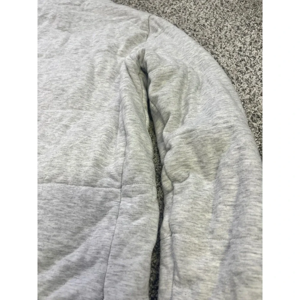 Three Dots Womens Heather Gray Quilted Full Zip Mock Neck Jacket Size S‎